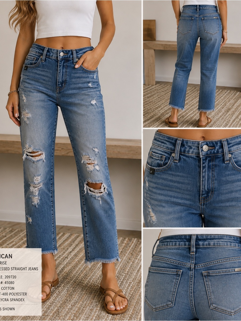 KanCan High Rise Distressed Straight Leg Jeans – Size 26 👖